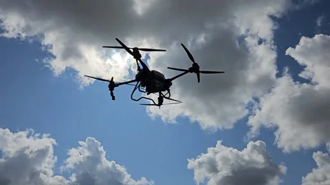 Drone Field Sprayer Stock Footage 247540127