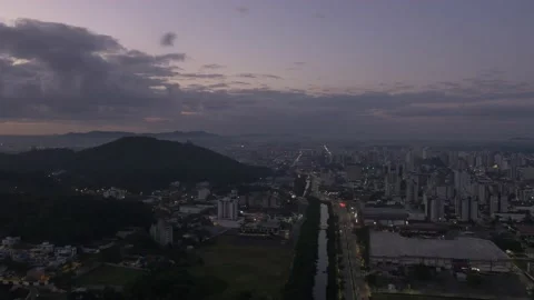 Drone filming downtown Stock Footage 147736145