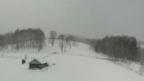 Drone filming, high in the mountains, winter, it snowed a lot, everything is Stock Footage 166751475