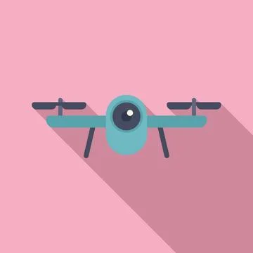 Drone filming icon flat vector. Aero filming operator Stock Illustration