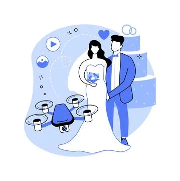 Drone filming isolated cartoon vector illustrations. Stock Illustration
