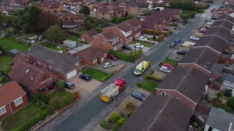 Drone. Fire engine and ambulance in urban street setting. Hull.UK 5.7.2025 Video stock 317939280