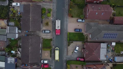 Drone. Fire engine and ambulance in urban street setting. Hull.UK 4.7.2025 Stock Footage 317939659