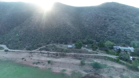 Drone-Flare From Mountain Stock Footage 163263483