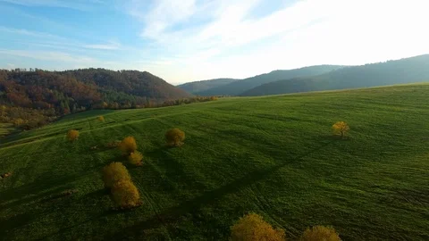 The drone flies above the Bieszczady. Stock Footage 106960879