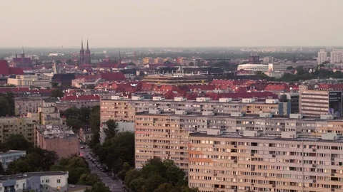 The drone flies above the blocks of flats. Stock Footage 108382786
