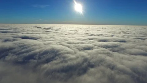 Drone flies above clouds high altitude drone Stock Footage 78516208