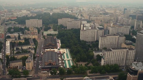 The drone flies above the district. Stock Footage 107253321