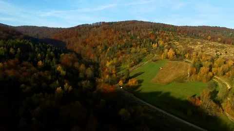 The drone flies above the mountains. Stock Footage 106897108