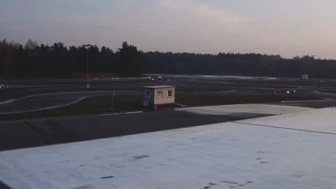 The drone flies above the racetrack. Stock Footage 104962279