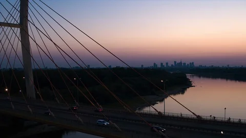 The drone flies above the Vistula river. Stock Footage 114136397