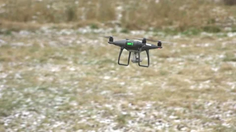 The drone flies across the field Stock Footage 146306519