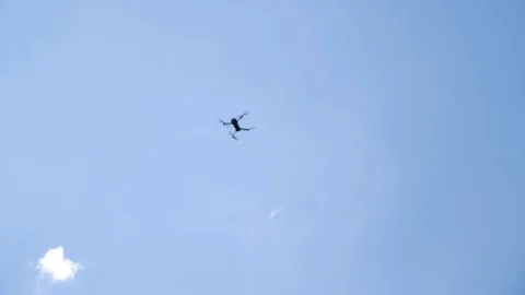 Drone flies in the air Видео 93899656