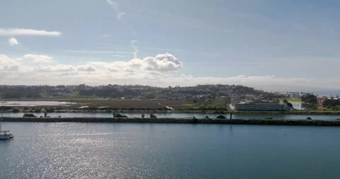 The drone flies alongside the ocean Video stock 270181266