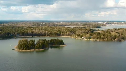 A drone flies in an arc pattern while fully displaying the beauty of a Stock Footage 132379405