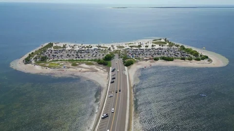 Drone flies around Howard Park Beach, aerial view Stock Footage 198871283