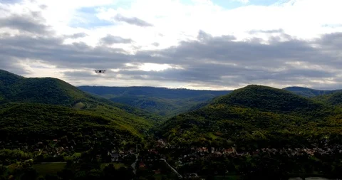 Drone flies in the background in the frame. Stock Footage 117348063