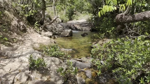 Drone flies backwards over Cachoeira do Pulo in the Parque Nacional 库存影片 285166234
