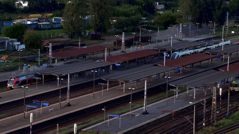 The drone flies follow the train. Stock Footage 113037720
