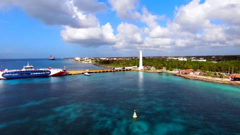 Drone Flies Forward over a Pacific Resort Beach 動画素材 347152793