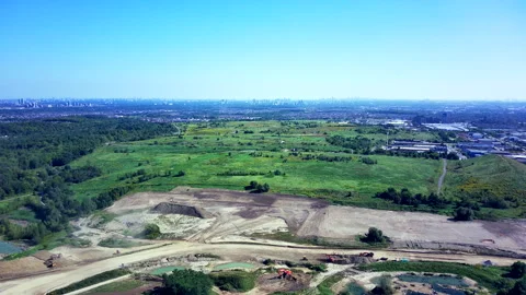 Drone Flies Forward over a Vacant Development Site Stock-Footage 347150998