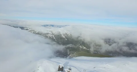 Drone flies from the mountain observatory Stock Footage 93898105
