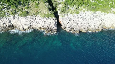 A drone flies out of the gorge Stock Footage 263536325