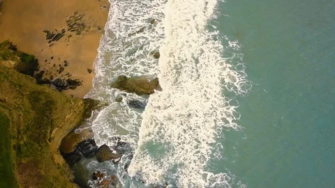 The drone flies over the beach. 스톡 동영상 114177418