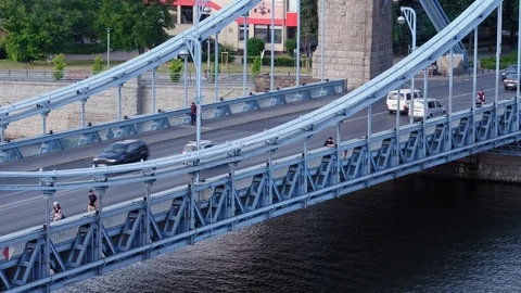 The drone flies over the bridge. Stock Footage 108326829