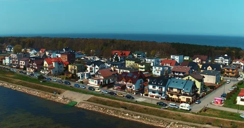 The drone flies over the buildings. Stock-Footage 107799255