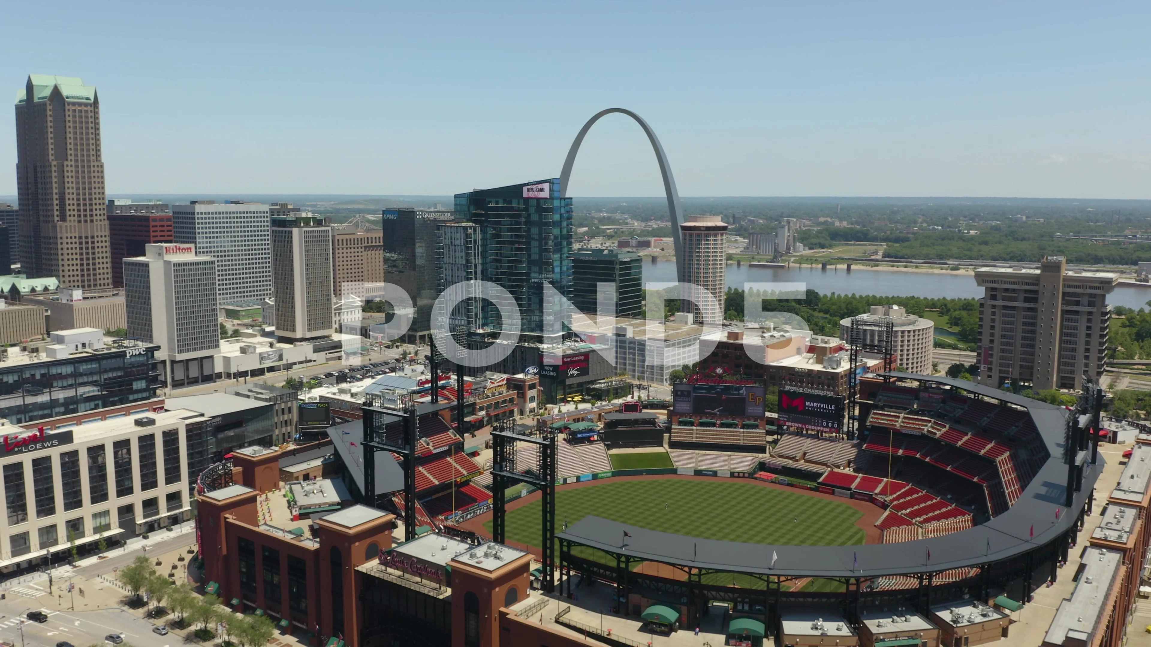 Sunrise over Busch Stadium on Opening Day in St. Louis. : r/StLouis