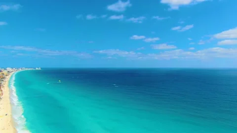Drone flies over Cancun Stock Footage 153544759