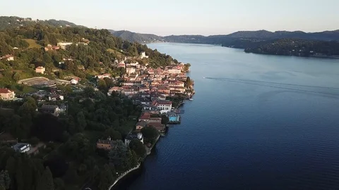 Drone flies over the coast of Piemonte Stock Footage 94875209