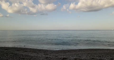 The drone flies over a deserted beach Stock Footage 165052823