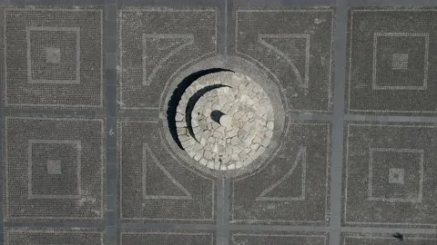 A drone flies over an empty square of a typical European city. Stock Footage 159870658