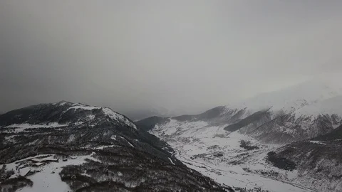 Drone flies over the Gudauri mountains in Georgia. Stock Footage 101783783