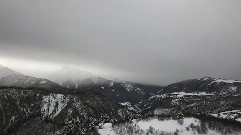 Drone flies over the Gudauri mountains in Georgia. Stock Footage 101783787