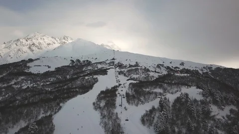 Drone flies over the Gudauri mountains in Georgia. Stock Footage 101783856