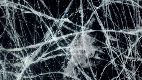 Drone Flies Over Iced Surface Of Frozen Lake Stock-Footage 104845644