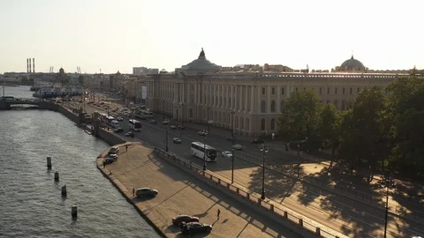 The Drone Flies Over The Imperial Academy Of Arts Stock Footage 113175707