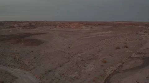 Drone flies over a large desert Stock Footage 161447347