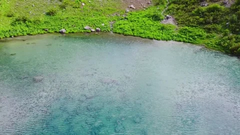 The drone flies over a mountain, clean, transparent Stock Footage 166267394