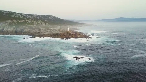 Drone flies over the ocean Stock Footage 82307647