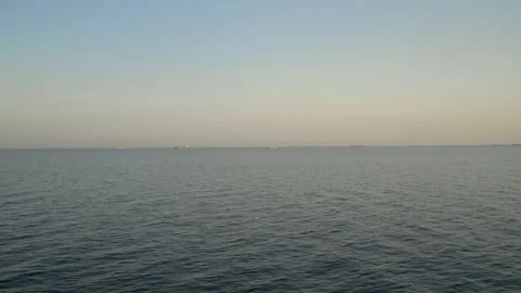 Drone flies over open mediterranean sea on an evening sky, part 3 of 5 Stock-Footage 150340142