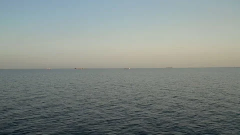 Drone flies over open mediterranean sea on an evening sky, part 4 of 5 Stock-Footage 150340176