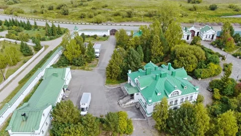 Drone flies over the territory of the monastery Stock Footage 160056101