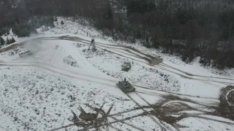 The drone flies over the training ground. Stock Footage 147348793