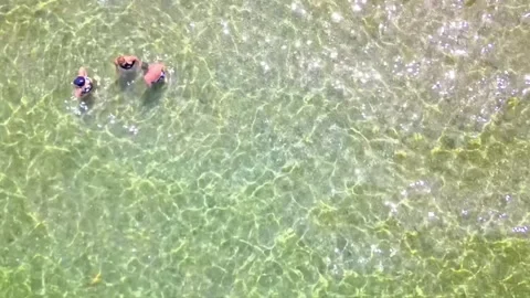 Drone flies over  water Video stock 313506477