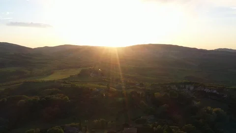 The drone flies over the wine fields in Italy. 스톡 동영상 107884417