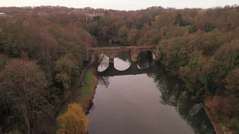Drone flies slowly toward Prebends Bridge Stock Footage 240995353